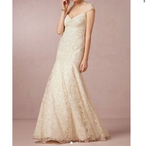 Jenny Yoo Ivory Cream Lace Wedding Dress